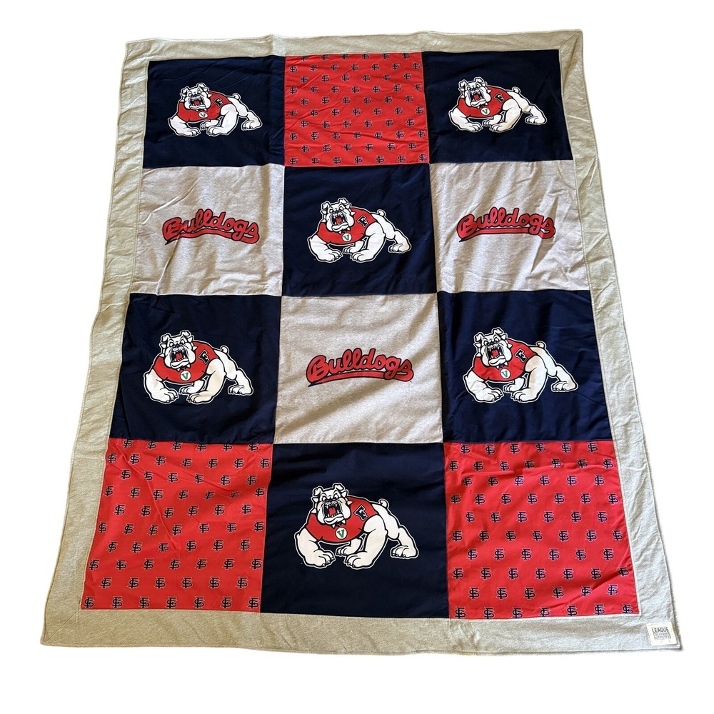 League Fresno State Bulldogs Quilted Stadium Blanket 60x76 Grey Red Navy NCAA